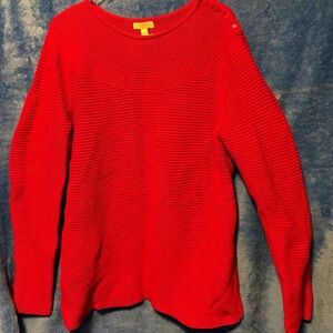 Talbots Vibrant Red Crew Neck Sweater